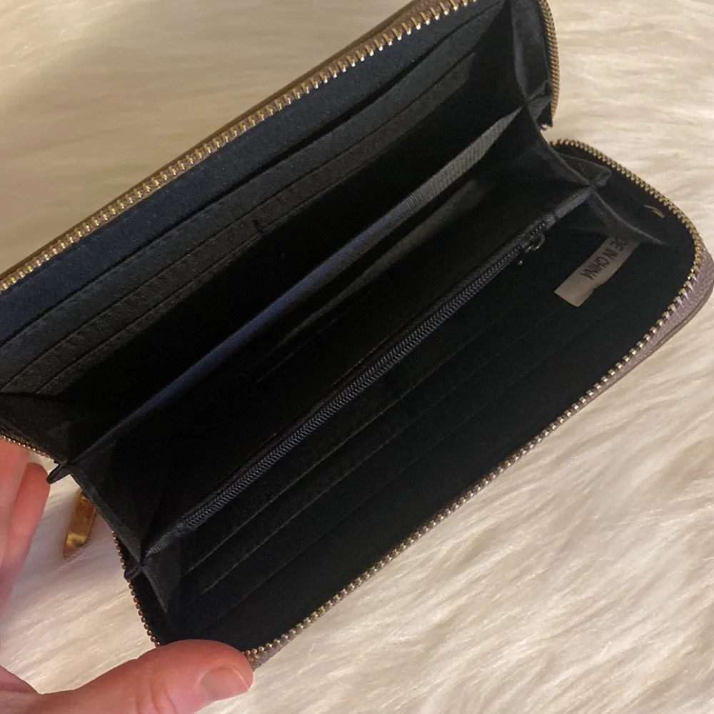 Brown and Gold Wristlet Wallet